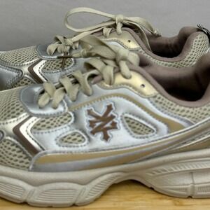 Zoo York Coco Chunky Sneakers Silver Metallic Mesh Size 8 (39) Low Top Shoes